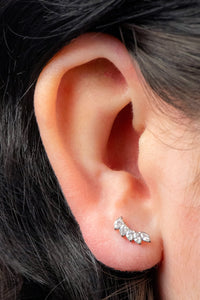 Titanium Internally Threaded Labrets 1.2mm - Titanium Claw Set 5 Jewel Climbing Marquise Fan