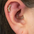 Titanium Internally Threaded Labrets 1.2mm - Titanium Claw Set 7 CZ Jewelled Marquise Crown