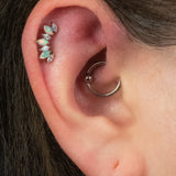 Titanium Internal 7 Opal and Jewelled Marquise Crown Top