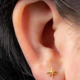 Titanium Internally Threaded Labrets 1.2mm - Titanium 8 Point Jewelled Star
