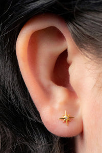 Titanium Internally Threaded Labrets 1.2mm - Titanium 8 Point Jewelled Star