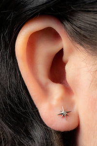 Titanium Internally Threaded Labrets 1.2mm - Titanium 8 Point Jewelled Star