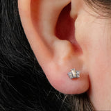 Titanium Internally Threaded Labrets 1.2mm - Jewelled Art Deco Baguette Fan