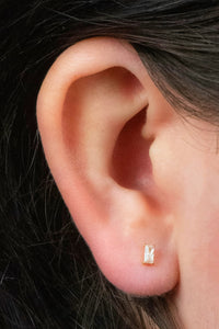 Titanium Internally Threaded Labrets 1.2mm - Titanium Jewelled Baguette