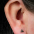 Titanium Internal Bezel Set Jewelled Triangle Top