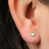 Titanium Threadless (Bend fit) Infinity Bezel Set Opal Disk Top