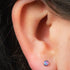 Titanium Threadless Labrets - Titanium (Bend-fit) (Infinity) Bezel Set Opal Disk
