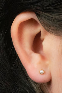 Titanium Threadless (Bend fit) Bezel Set Pearl Disk