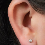 Titanium Threadless (Bend fit) Bezel Set Pearl Disk