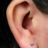 Titanium Internally Threaded Labrets 1.2mm - Bezel Set Synth Opal Cone
