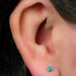 Titanium Internally Threaded Labrets 1.2mm - Bezel Set Synth Opal Cone