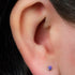 Titanium Internally Threaded Labrets 1.2mm - Bezel Set Synth Opal Cone