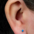 Titanium Internally Threaded Labrets 1.2mm - Bezel Set Synth Opal Cone