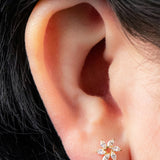 Titanium Internally Threaded Labrets 1.2mm - Titanium Jewelled Catherine Wheel
