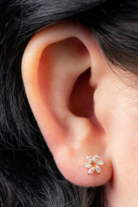 Titanium Internally Threaded Labrets 1.2mm - Titanium Jewelled Catherine Wheel