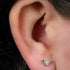 Titanium Internal Claw Set Jewelled Chevron Top
