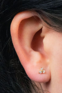 Titanium Threadless (Bend fit) Claw Set CZ Jewelled Trinity