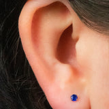 Titanium Threadless Labrets - Titanium (Bend-fit) Claw Set CZ Jewels 0.8mm Gauge - 5-8mm length