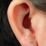 Gold Titanium Claw Set Round CZ Jewel for Internal Thread shafts in 1.2mm