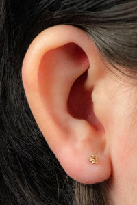 Gold Titanium Claw Set Round CZ Jewel for Internal Thread shafts in 1.2mm