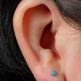 Titanium Internally Threaded Labrets 1.2mm - Titanium Claw Set Jewelled Round Natural Gemstone Tops