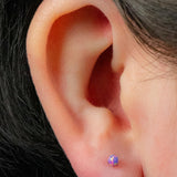 Titanium Internally Threaded Labrets 1.2mm - Titanium Claw Set Synth Opal Ball