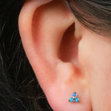 Titanium Threadless (Bend fit) Claw Set Synth Opal Trinity