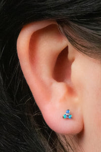 Titanium Threadless (Bend fit) Claw Set Synth Opal Trinity