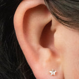 Titanium Threadless (Bend fit) Claw Set CZ Jewelled Star