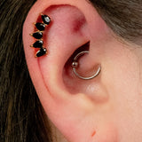Titanium Internally Threaded Labrets 1.2mm - Titanium Claw Set Jewelled Diadem