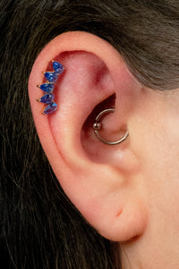 Titanium Internally Threaded Labrets 1.2mm - Titanium Claw Set Jewelled Diadem