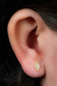 Titanium Internally Threaded Labrets 1.2mm - Titanium Jewelled Diamond Shaped Halo