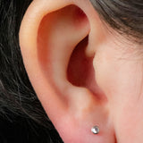 Titanium Internally Threaded Labrets 1.2mm - Titanium Jewelled Disk