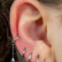 Titanium Hinged Clicker Ring with Titanium Jewelled Droplet Charm