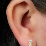 Titanium Bezel Set Duo Jewel Top for Internal Thread shafts in 1.2mm