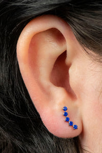 Titanium Internally Threaded Labrets 1.2mm - Titanium Floating 5 Jewel Curve
