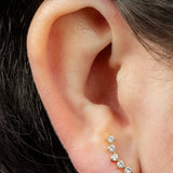 Titanium Internally Threaded Labrets 1.2mm - Titanium Floating 5 Jewel Curve