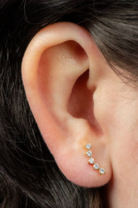 Titanium Internally Threaded Labrets 1.2mm - Titanium Floating 5 Jewel Curve