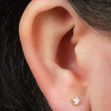 Titanium Internally Threaded Labrets 1.2mm - Titanium French Cut Diamond