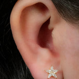 Titanium Internally Threaded Labrets 1.2mm - Titanium Jewelled Galaxy Star