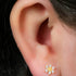 Titanium Internally Threaded Labrets 1.2mm - Jewelled Golden Daisy