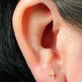 Titanium Internally Threaded Labrets 1.2mm - Titanium Jewelled Guiding Star