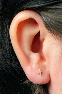 Titanium Internally Threaded Labrets 1.2mm - Titanium Jewelled Guiding Star