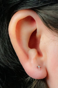 Titanium Internally Threaded Labrets 1.2mm - Titanium Jewelled Guiding Star