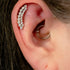 Titanium Bezel Set Hepburn Jewelled Crescent for Internal Thread shafts in 1.2mm