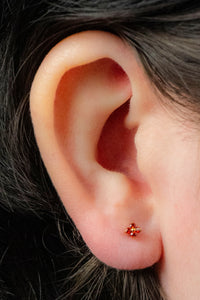 Titanium Internally Threaded Labrets 1.2mm - Titanium Ixora Flower