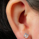 Titanium Internally Threaded Labrets 1.2mm - Titanium Claw Set Jewelled Heart Clover