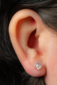 Titanium Internally Threaded Labrets 1.2mm - Titanium Claw Set Jewelled Heart Clover