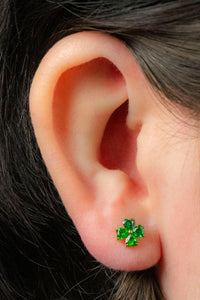 Titanium Internally Threaded Labrets 1.2mm - Titanium Claw Set Jewelled Heart Clover