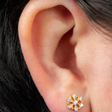 Titanium Internally Threaded Labrets 1.2mm - Jewelled Kaleidoscope
